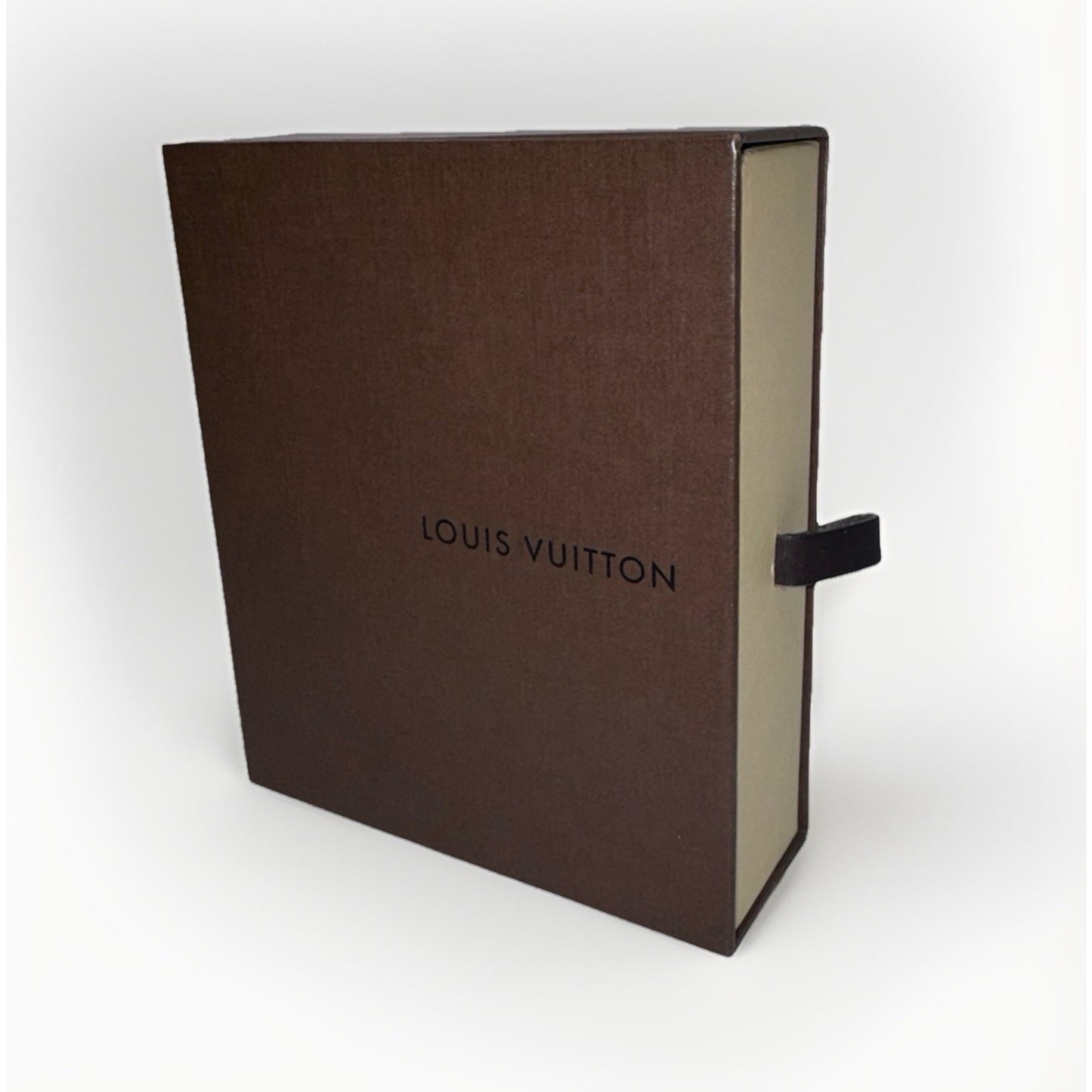 Authentic Louis Vuitton Empty Drawer Storage Box Vintage Brown Leather Pull Tab
