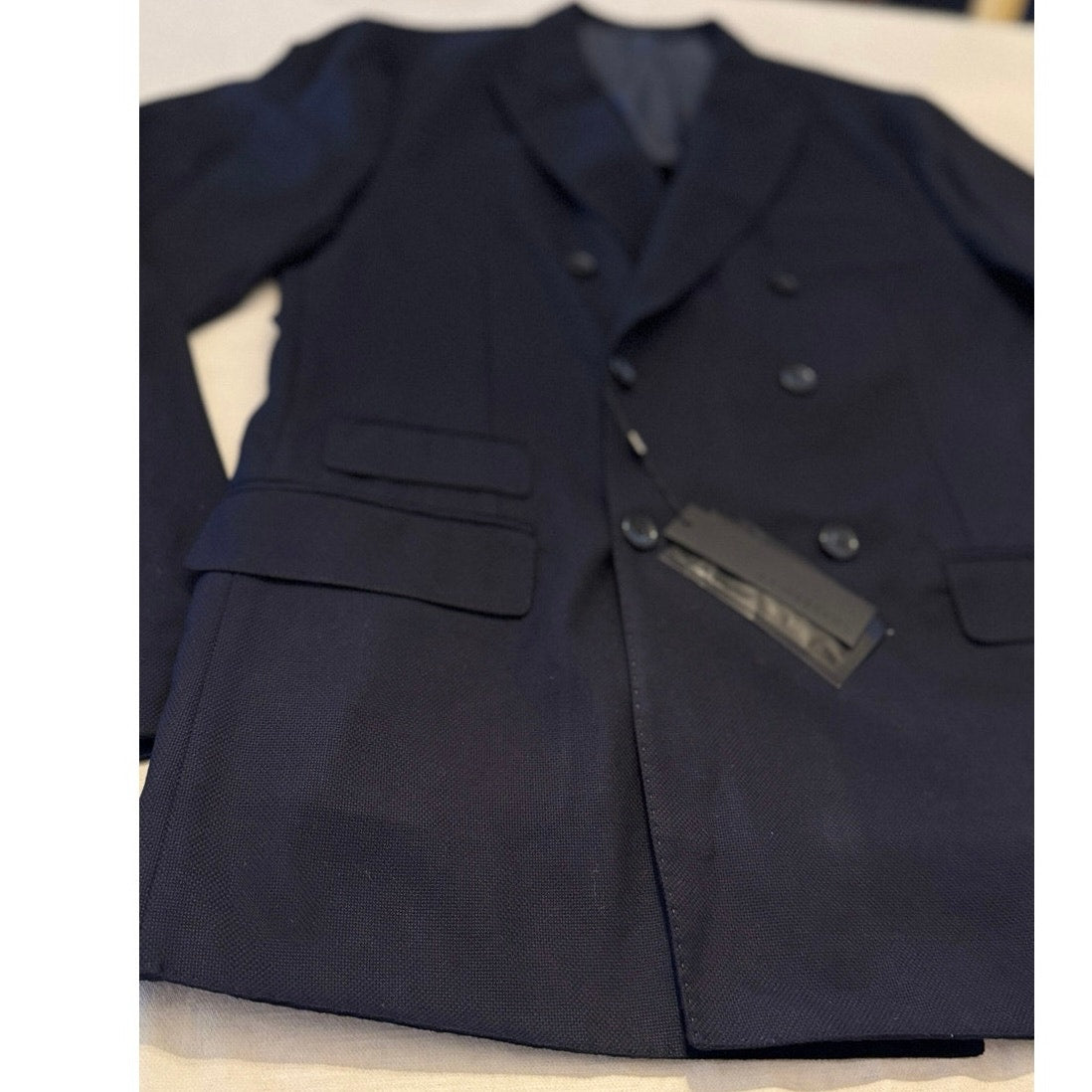 J. Lindeberg Hopper Double Breasted Slim Fit Wool Blazer Navy 54L NWT