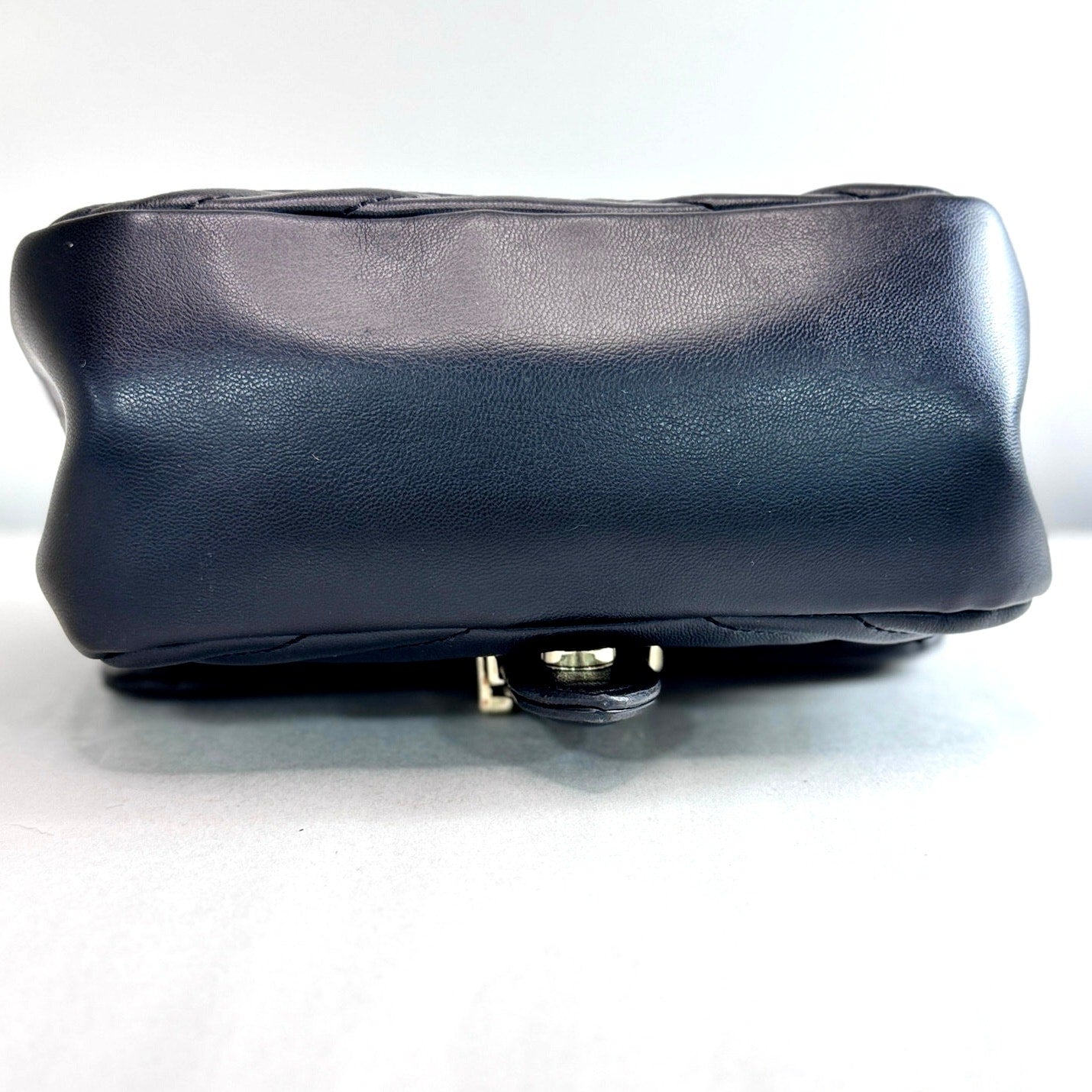 TOPSHOP Quilted Black Crossbody Bag with Gold Chain Strap