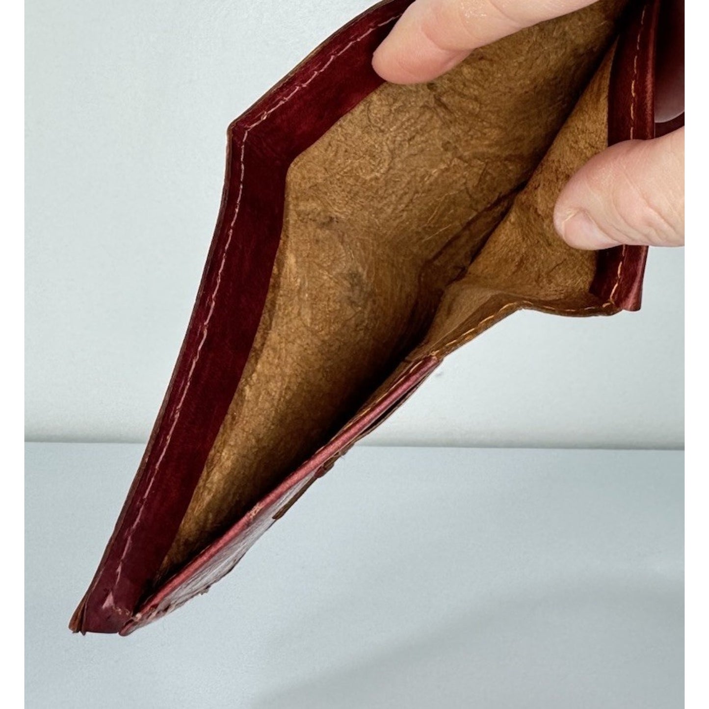 Vintage 3-Piece Leather Elephant Clutch Wallet Coin Hand Tooled India