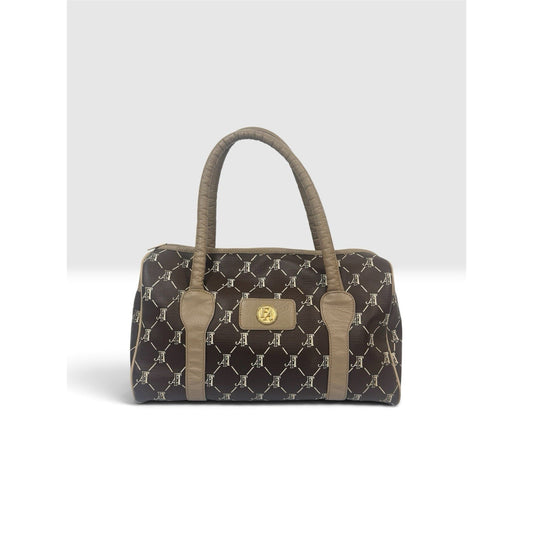 Vintage 80s Fifth Avenue Handbags FA Monogram Coated Canvas Boston Satchel USA