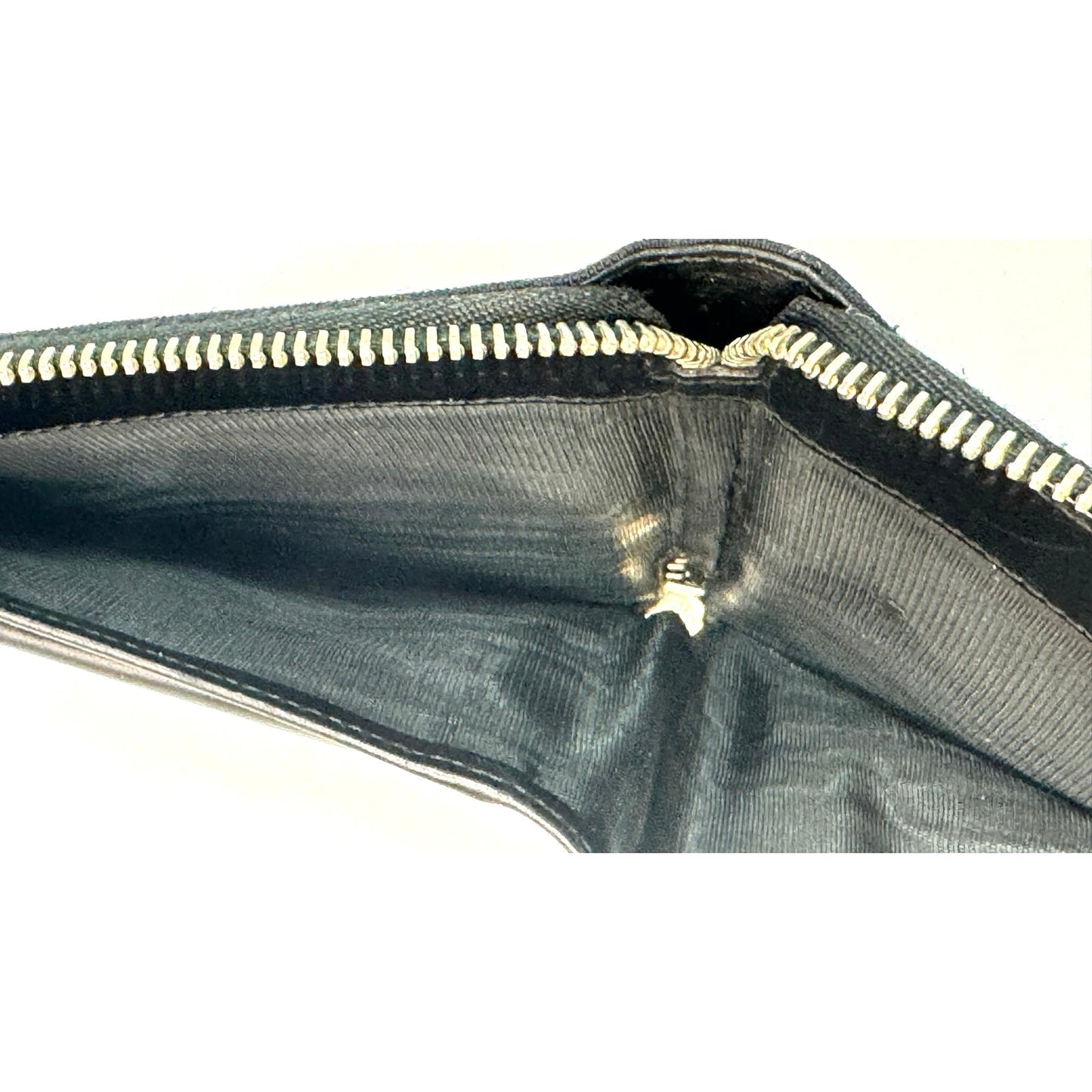 Salvatore Ferragamo Black Unisex Zip Wallet Authentic Vintage