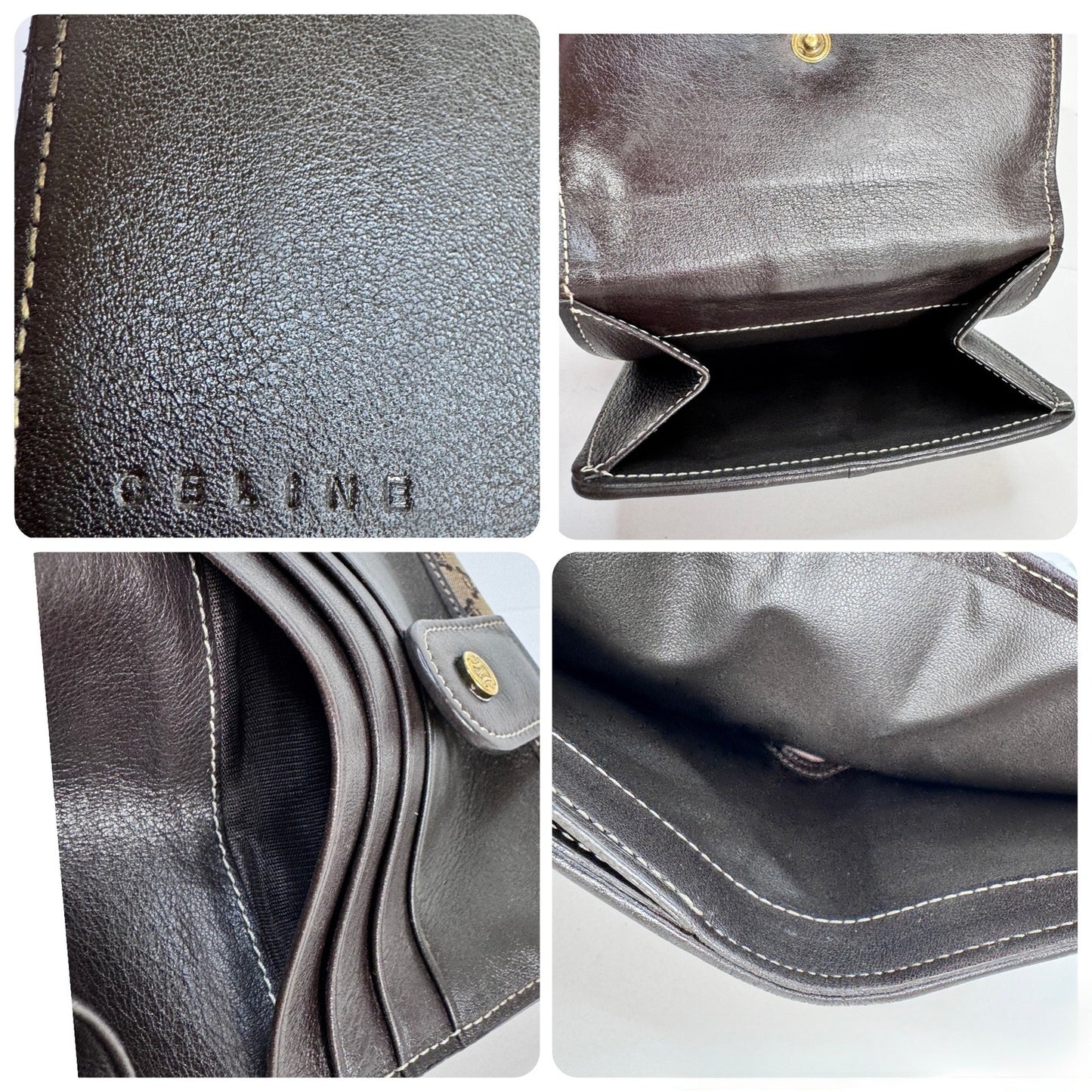 Celine Triomphe Canvas Macadam Compact Wallet