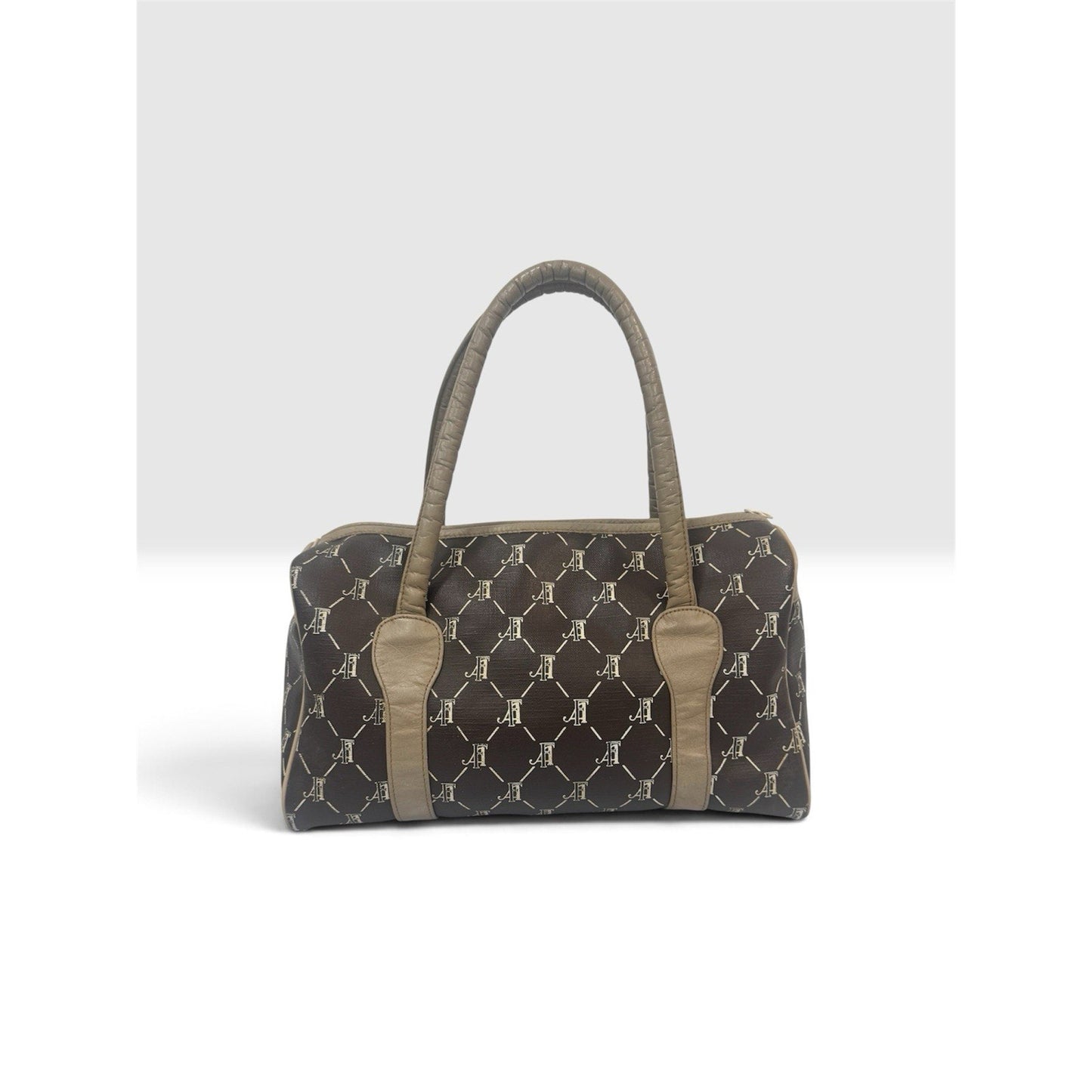Vintage 80s Fifth Avenue Handbags FA Monogram Coated Canvas Boston Satchel USA