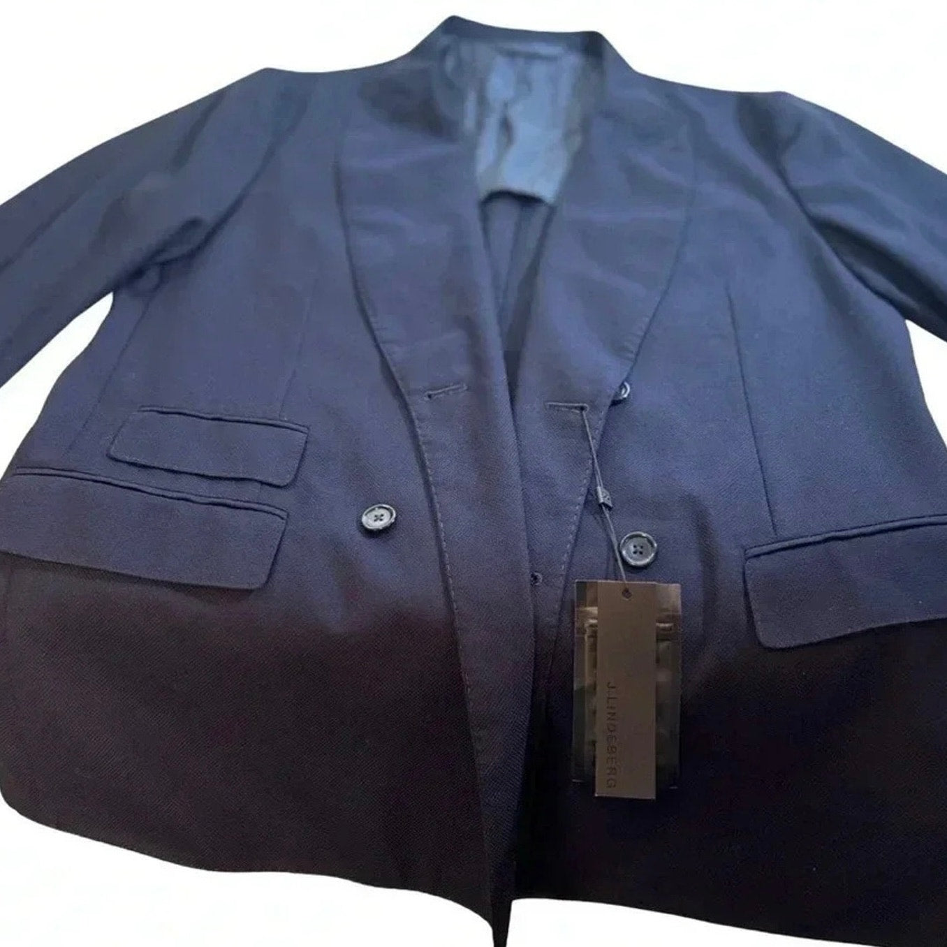 J. Lindeberg Hopper Double Breasted Slim Fit Wool Blazer Navy 54L NWT