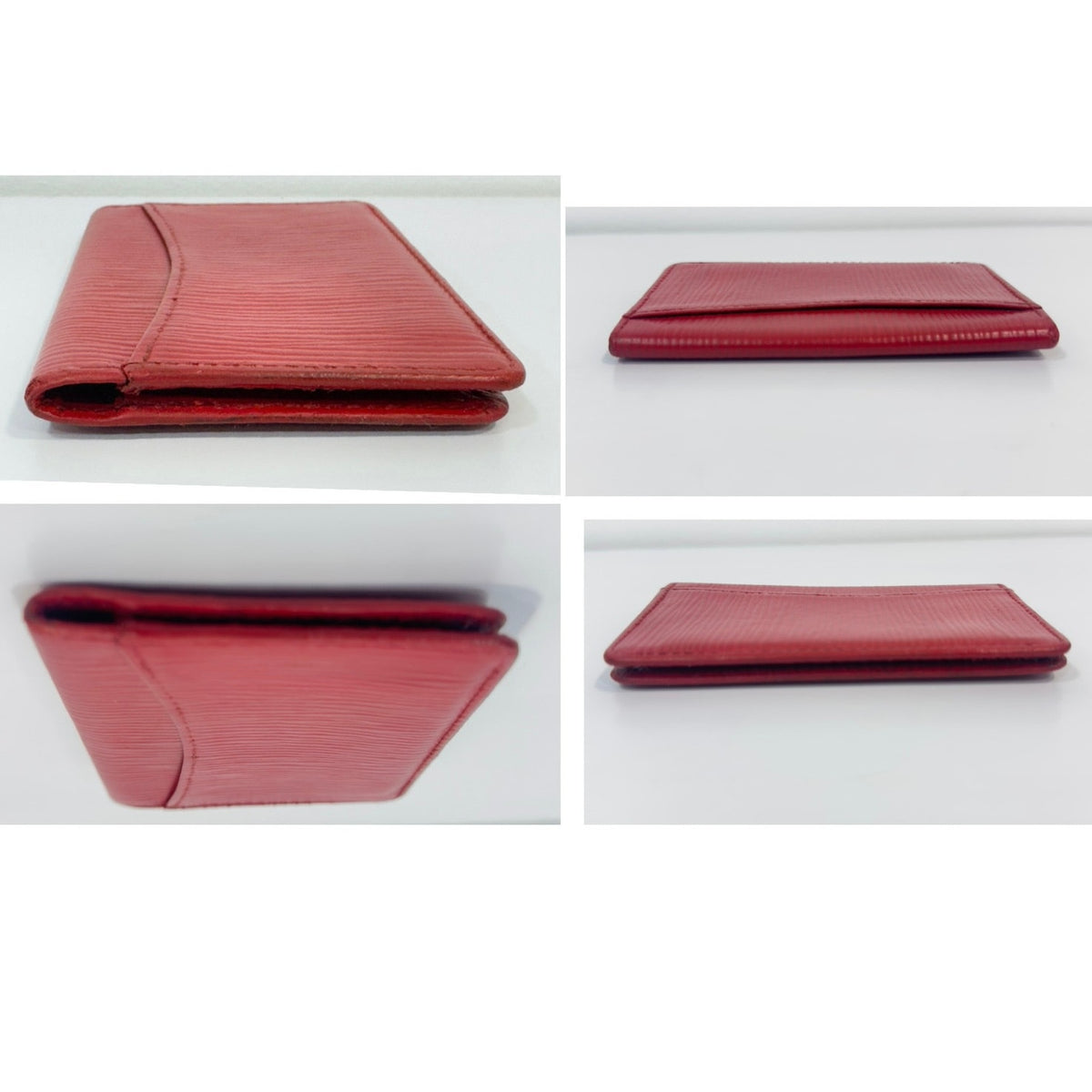 Louis Vuitton Red Epi Leather Pocket Organizer Card Holder Wallet Authentic LV