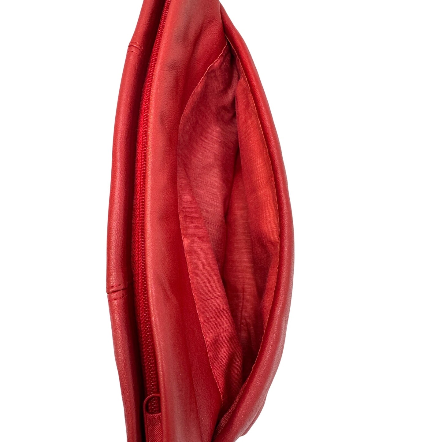 Vintage Red Clutch Purse Bag Zip Closure & Exterior Flap Pocket