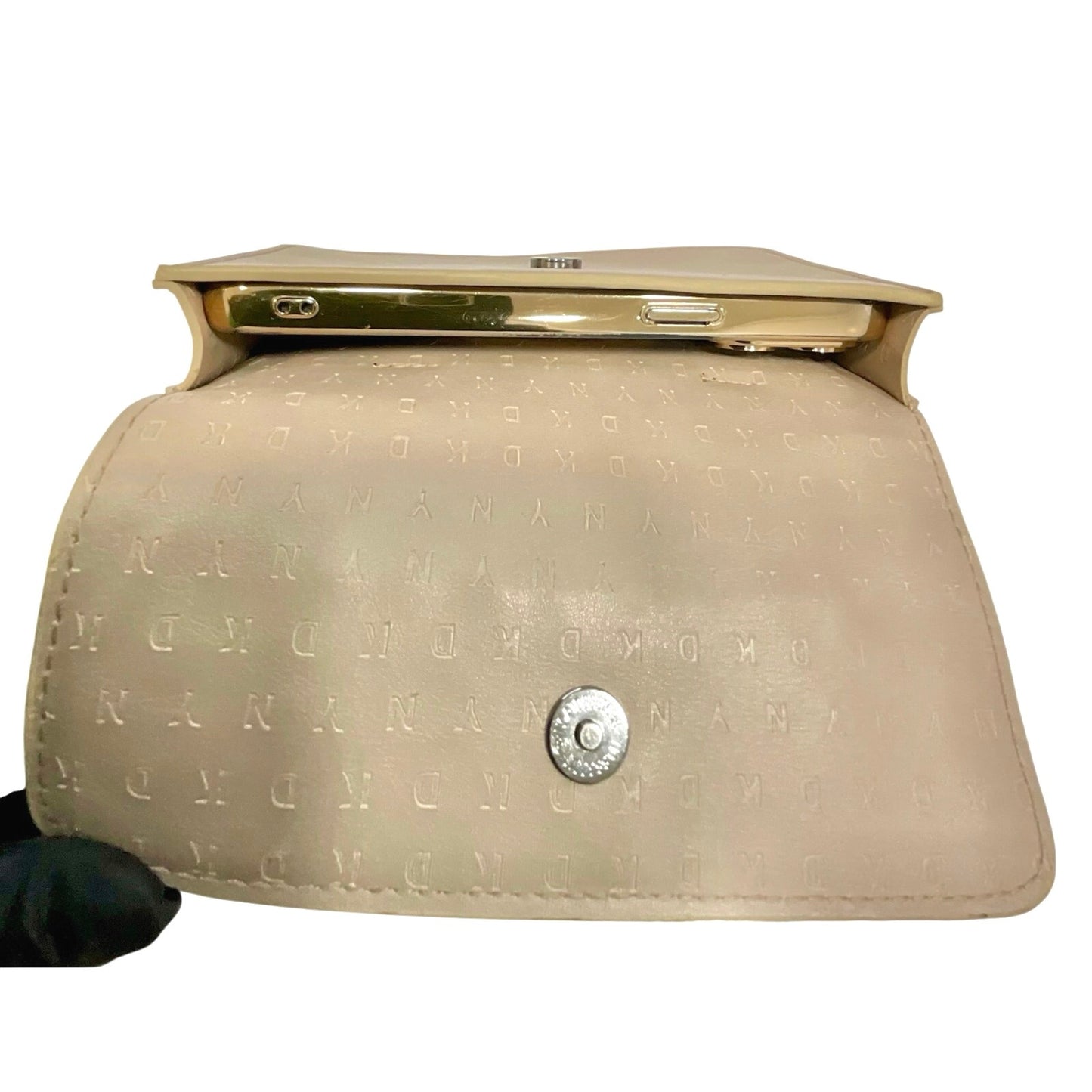 DKNY Logo Belt Bag Fanny Pack Beige Grommet Belt M/L