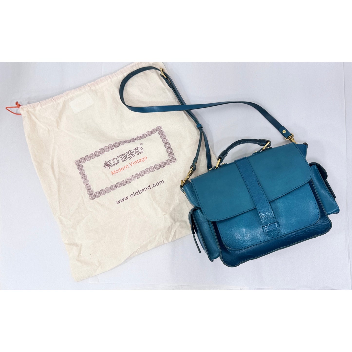 Old Trend Turquoise Leather Valley Breeze Crossbody w/ Dust Bag