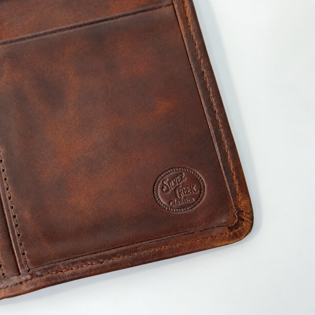Silver Creek Classics Stockyards Rawhide Leather Checkbook Wallet