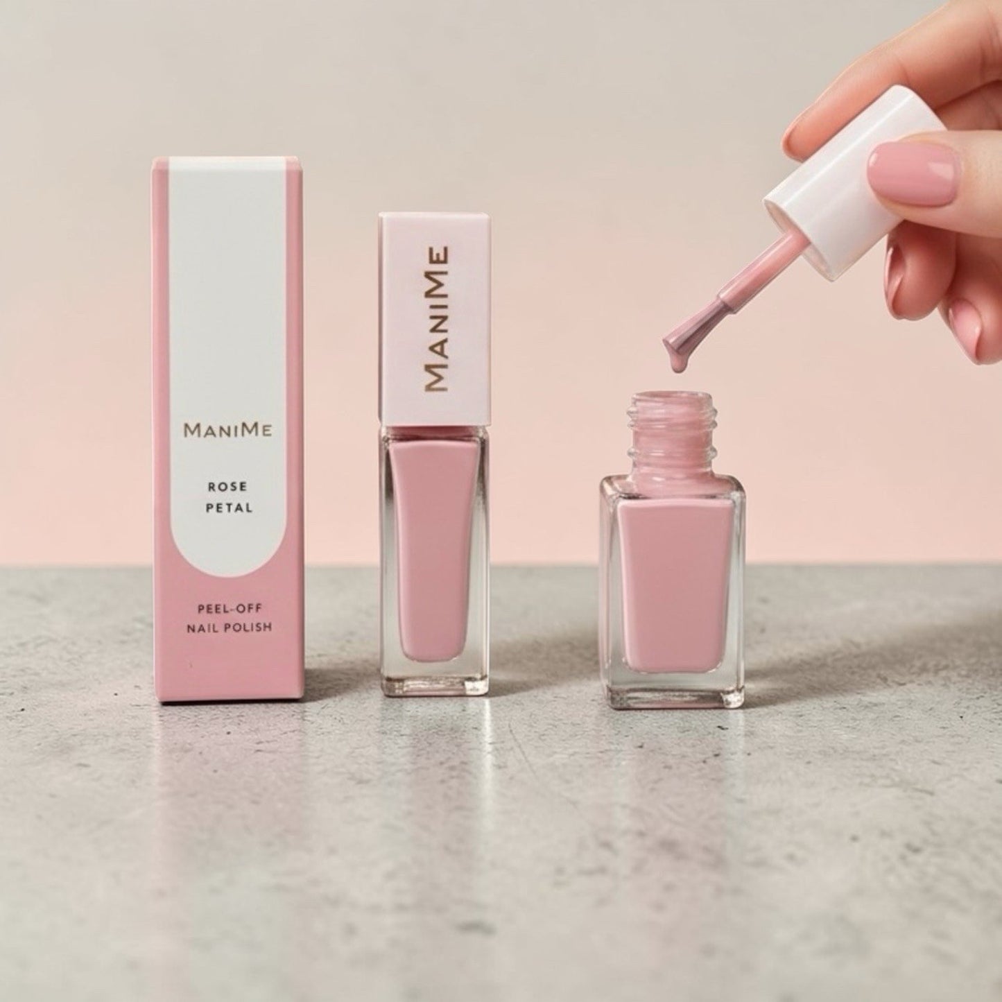 ManiMe Rose Petal Peel-Off Nail Polish K-Beauty Water-Based Bonus Mini File