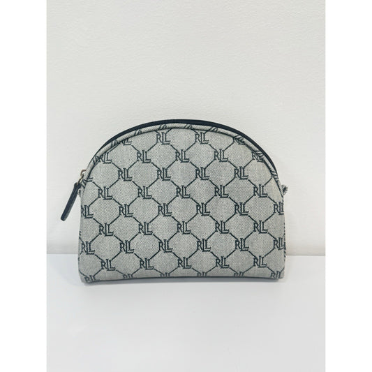 Lauren Ralph Lauren Logo Makeup Bag Clutch Cosmetic Zipper Pouch