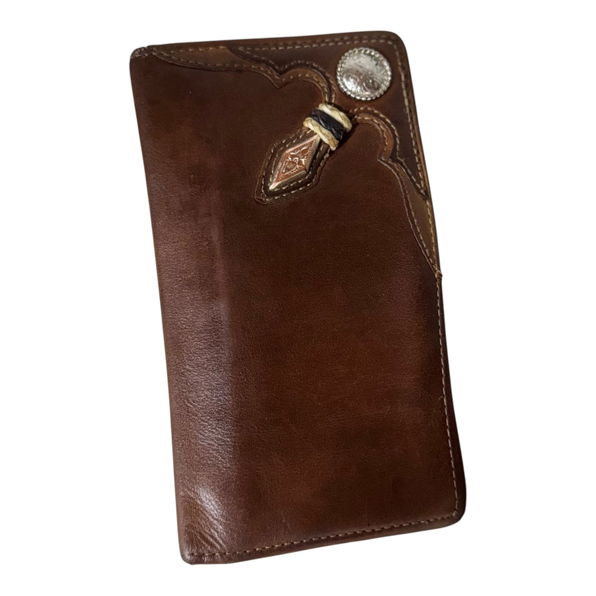 Silver Creek Classics Stockyards Rawhide Leather Checkbook Wallet