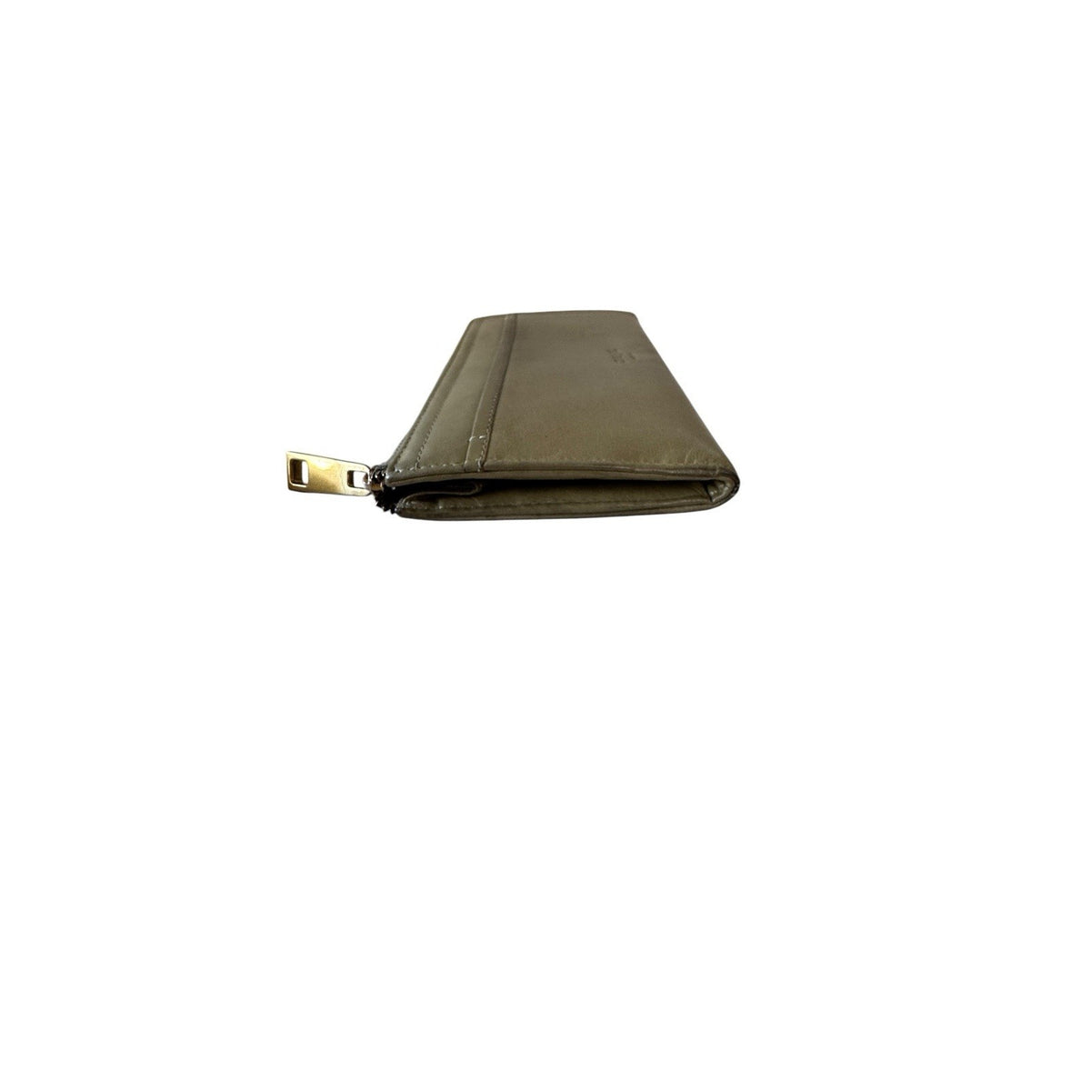 Margot New York Zip Around Leather Wallet Wristlet Olive Green