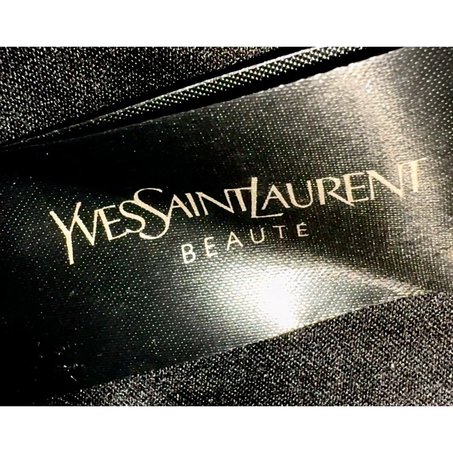 Yves Saint Laurent YSL Beaute Black Faux Leather Toiletry Makeup Cosmetic Bag